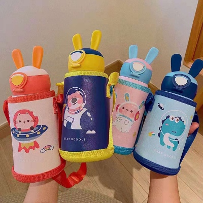 500ML太空历险儿童保温杯304不锈钢小学生一杯两盖水壶