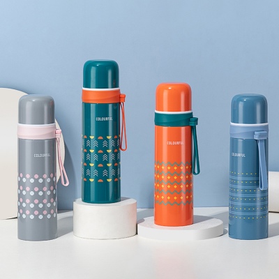 500ML编织文塑吊保温杯