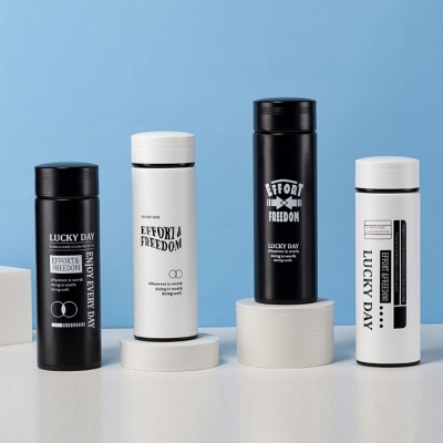 350ML黑白风尚商务直身保温杯