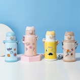 550ML卡通快乐熊甜心系列保温杯304不锈钢儿童吸管杯