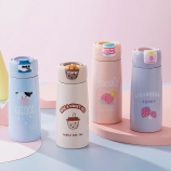 350ML好味饮料保温杯创意隐藏硅胶提绳带茶漏杯子