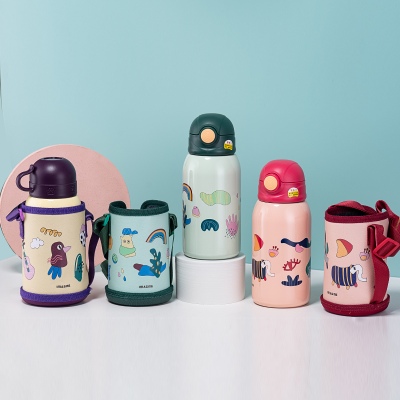 600ML卡通小萌兔梦幻儿童保温杯一杯两盖小学生水杯