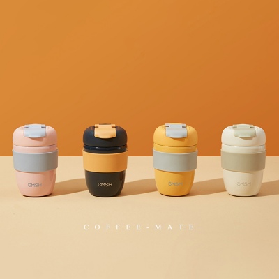 340ML简约316不锈钢轻奢双饮口保温杯商务咖啡杯