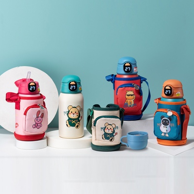 600ML云彩显温书包儿童保温杯316不锈钢小学生水杯