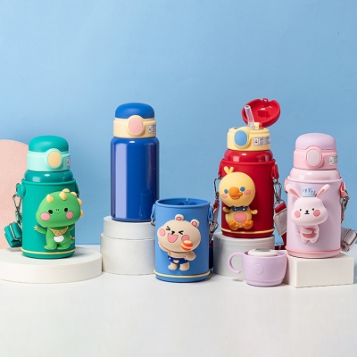 500ML卡通森林乐队儿童保温杯316不锈钢萌趣叫叫杯