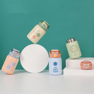 220ML英文笑脸系列保温杯304不锈钢学生情侣水杯子