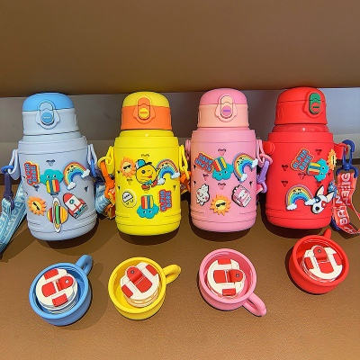 500ML创意DIY洞洞套儿童壶304不锈钢一杯双盖保温杯