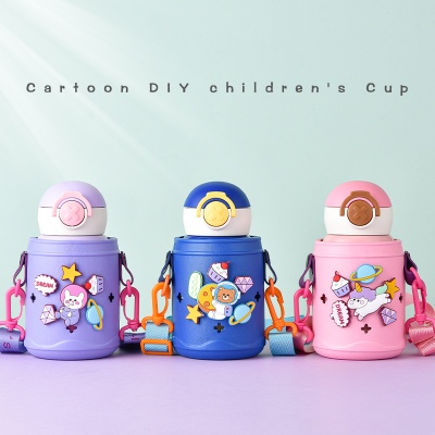 500ML创意卡通趣味动动DIY保温杯316不锈钢儿童水杯