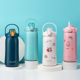 1380ML大容量提手瘦腰保温杯304不锈钢弹跳盖便携水杯