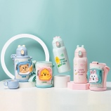 550ML一壶双盖萌宠儿童保温杯316不锈钢小学生水杯