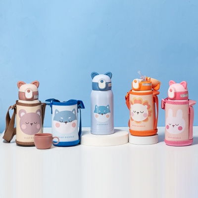 500ML瞌睡宝贝儿童保温杯304不锈钢一杯两盖吸管杯