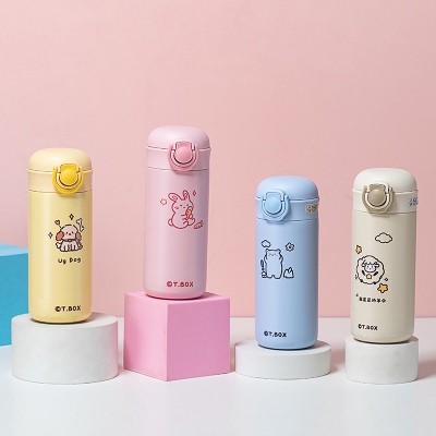 350ML小狗小羊系列糖果保温杯304不锈钢弹跳盖水杯