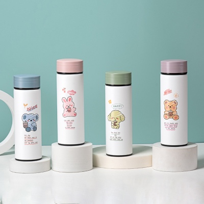 350ML动物涂鸦商务直身保温杯304不锈钢小清新水杯