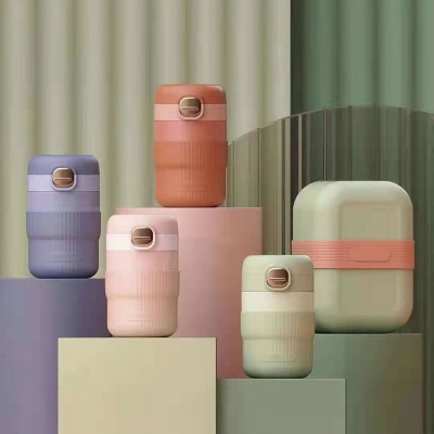 280ML弹盖咖啡保温杯个性简约男女士商务办公水杯