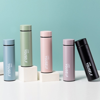 500ML爱自己商务直身保温杯男女士带茶隔办公水杯