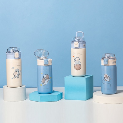 350ML太空人帽子系列保温杯304不锈钢透明盖水杯