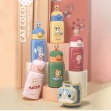 500ML猫可可游园记儿童保温杯304不锈钢可爱吸管杯