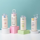 350ML便利贴系列保温杯304不锈钢透明盖小清新水杯