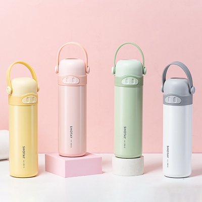 470ML尚泰小猪保温杯316不锈钢可爱便携提手杯子