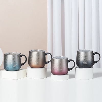 473ML大肚马克保温杯304不锈钢带手柄商务办公咖啡杯