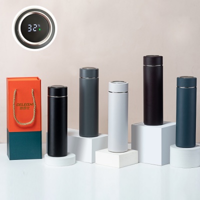 480ML礼盒装温显直身保温杯304不锈钢男士办公水杯