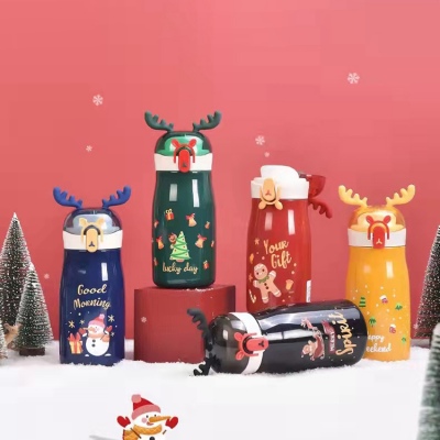 300ML安德乐保温杯304不锈钢圣诞麋鹿角节日礼品杯