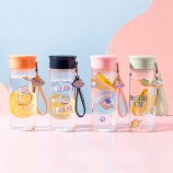 430ML漫游猫星塑料杯手绳小配件可爱少女心水杯子