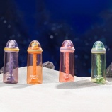 580ML微景观宇宙酷猫塑料杯吸管杯可爱少女心搅拌杯