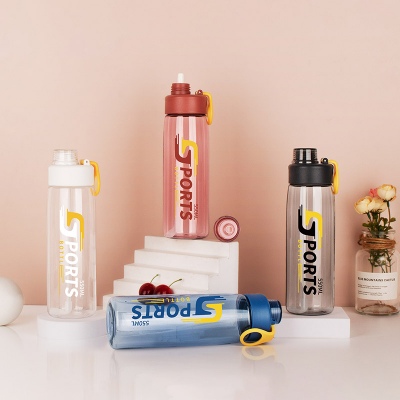 550ML兰迪吸管太空塑料杯户外运动便携提绳随手杯