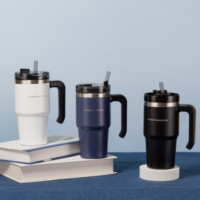 600ML12号手柄咖啡杯304不锈钢运动车载便携保温杯