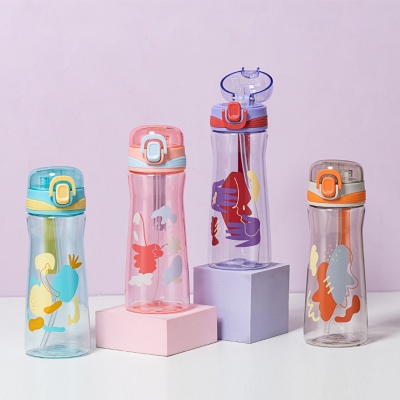 500ML提绳弹盖吸嘴塑料杯个性大容量健身运动水杯