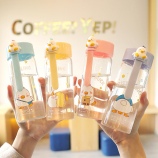 300ML好鸭好鸭玻璃杯公仔提绳随手杯少女心学生水杯子