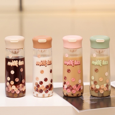 480ML珍珠奶茶系列悦尚塑料杯可爱少女心学生水杯子