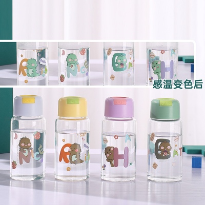 220ML嘟嘟龙感温变色高硼硅玻璃杯简约小清新可爱水杯