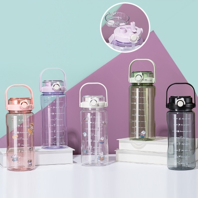 1500ML透明双饮直身塑料杯（OPP袋）