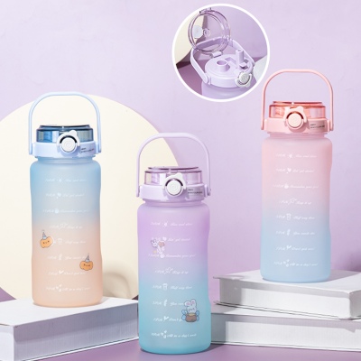 1500ML渐变双饮直身塑料杯（OPP袋）