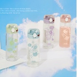 420ML漫游星际吸管玻璃杯感温变色时尚便携随手杯