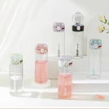 420ML闪闪生活吸管玻璃杯简约ins风夏季便携随手杯