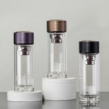 180ML简约商务玻璃杯男士双层泡茶水杯办公礼品杯子