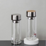 360ML商务玻璃杯男士简约双层泡茶水杯办公礼品杯子