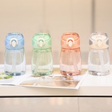 400ML糖果英文胖嘟塑料杯带吸管学生运动水杯（彩盒）