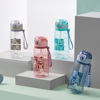 630ML亿本轻盈太空塑料杯清新可爱弹盖水杯（OPP袋）