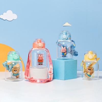 480ml背带可爱萌宠玻璃杯