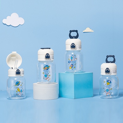 350ml熊掌星球系列吸管玻璃杯