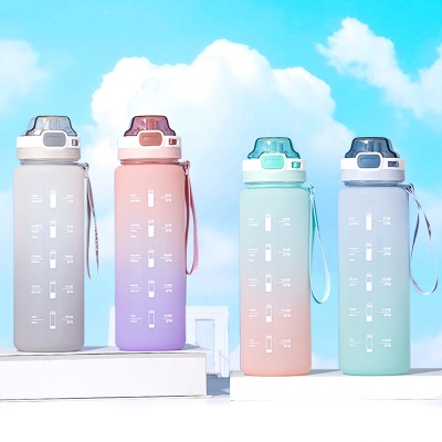 1000ML亿本甄选太空塑料杯弹跳盖直饮水杯（OPP袋）