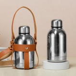 320ML皮肩带镜面小钢瓶304不锈钢简约便携水杯子