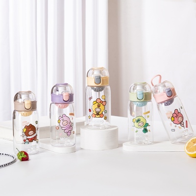 450ML皇冠猴弹盖塑料杯学生卡通可爱便携随手杯(彩盒）