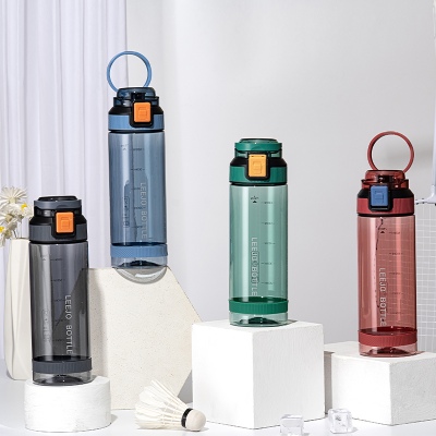 800ML立卓炫彩运动塑料杯简约透明太空杯（OPP袋）