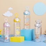 350ML动物四季美乐吸管塑料杯少女心学生水杯子（彩盒）