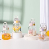 420ML春日郁金香系列玻璃杯小清新可爱学生便携水杯